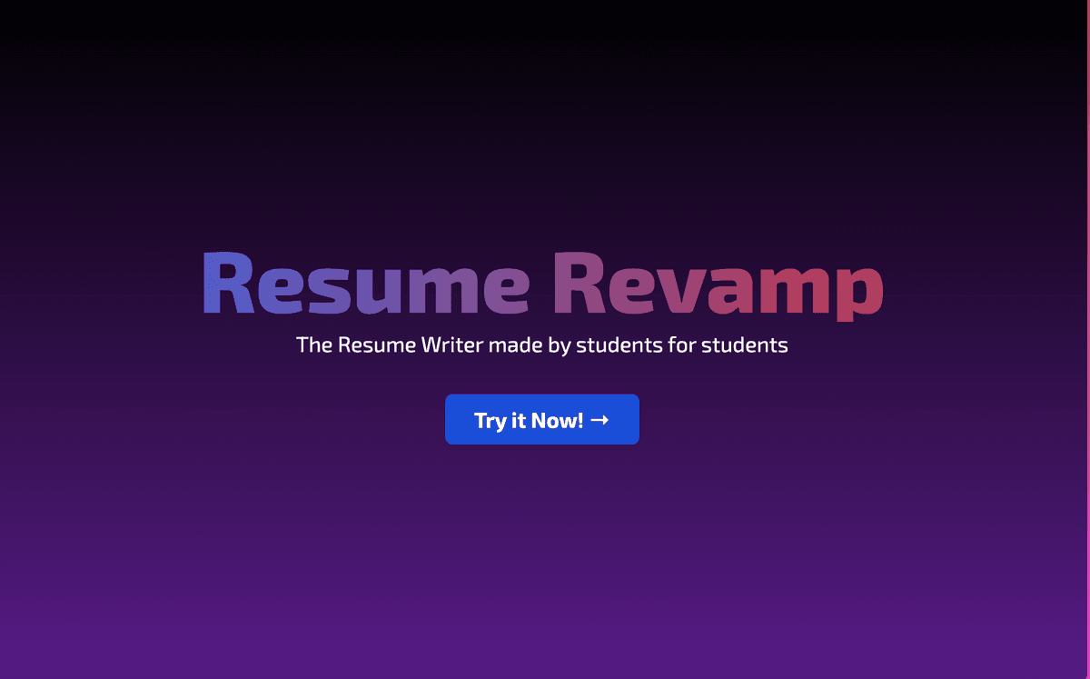 picture of resume revamp landing page