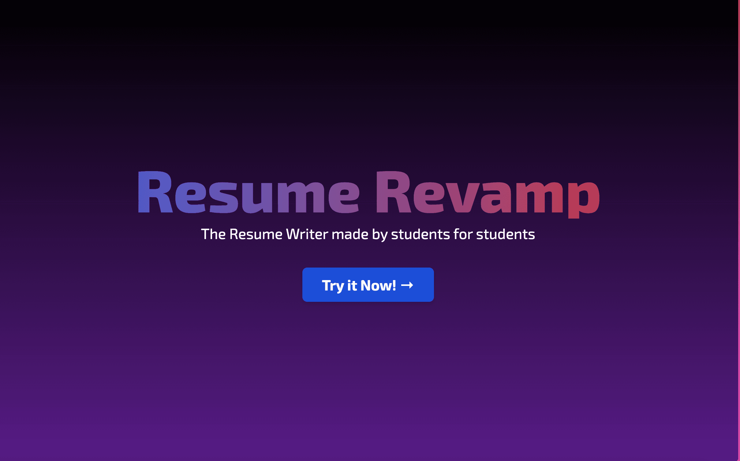 picture of resume revamp landing page